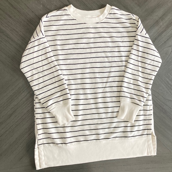 Old Navy Tunic Sweatshirt Stripe French Terry Crewneck Top - Picture 1 of 6